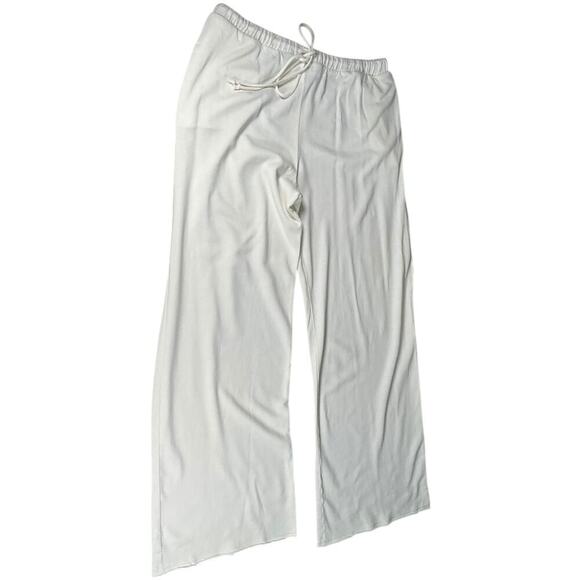 Revolve Lanston Porter Wide Leg Sweatpant Off White Size Large Drawstring Waist - Picture 2 of 10